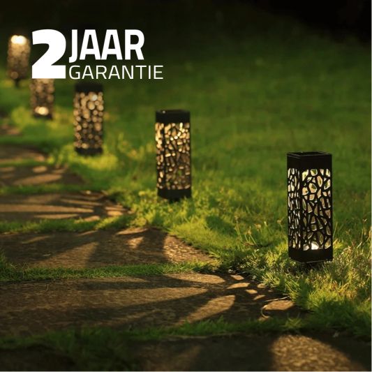 Solar priklamp Bogey met warm wit licht voordeelset van 4