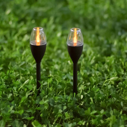 Solar priklamp Chandelle op zonne-energie - Decoratieve solarlamp met kaarslicht - Set van 2