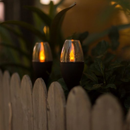 Solar priklamp Chandelle op zonne-energie - Decoratieve solarlamp met kaarslicht - Set van 4