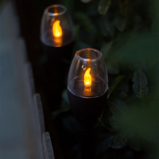 Solar priklamp Chandelle op zonne-energie - Decoratieve solarlamp met kaarslicht - Set van 4
