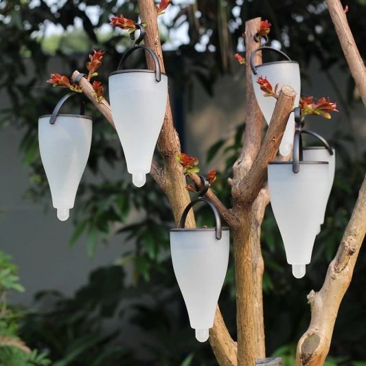 Solar priklamp en hanglamp Zwart multicolor RGB op zonne energie 6 stuks