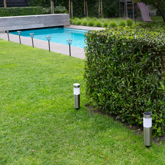 Solar priklamp Lucifer RVS padverlichting op zonne-energie (2 stuks)