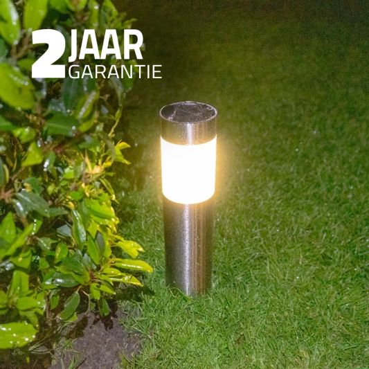 Solar priklamp Lucifer RVS padverlichting op zonne-energie (4 stuks)