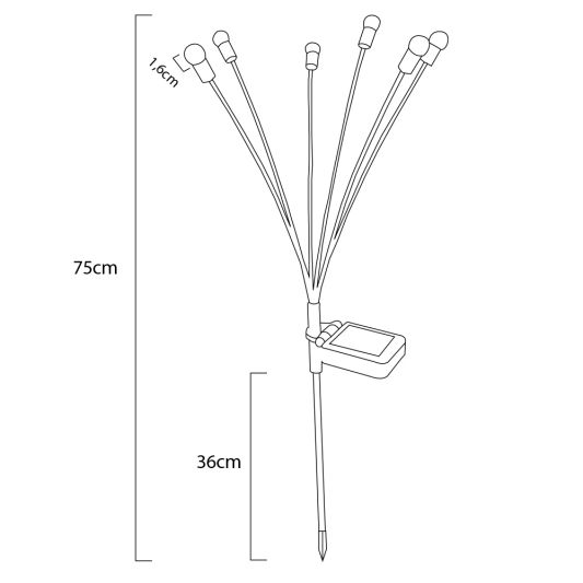 Solar priklamp Miami met warm wit licht - Set van 6