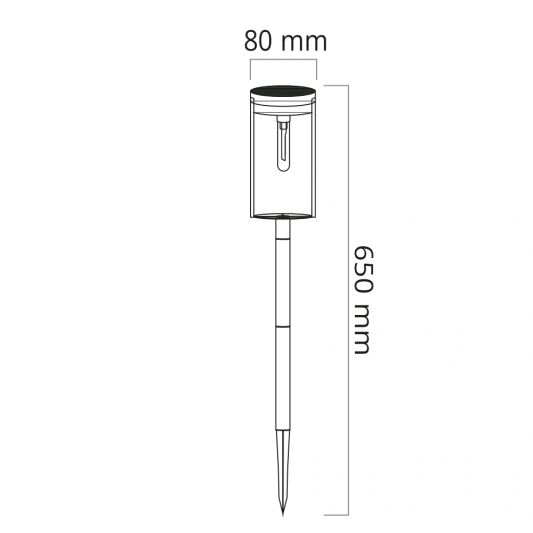 Solar priklamp Nero - Met grondspies - Tijdloos design