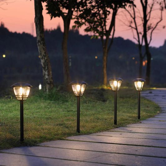 Solar priklamp Prickle met warm wit licht voordeelset van 4