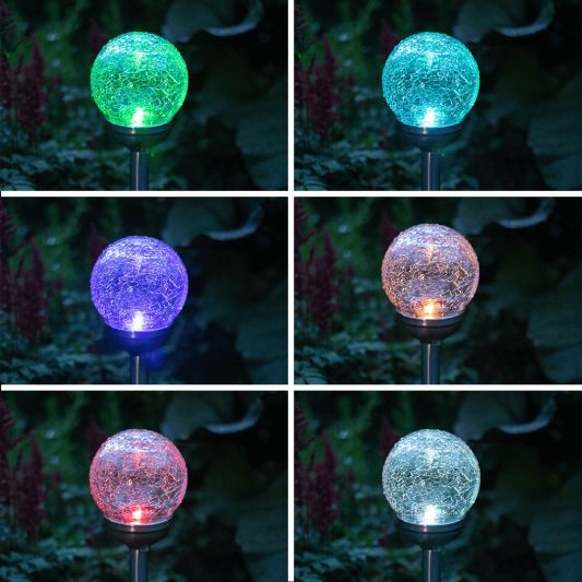 Solar priklamp Rhea decoratieve bol RGBW - 8 cm