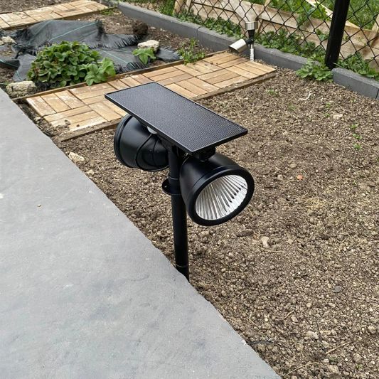 Solar priklamp Vision met twee spots en 5 lichtstanden - Set van 2