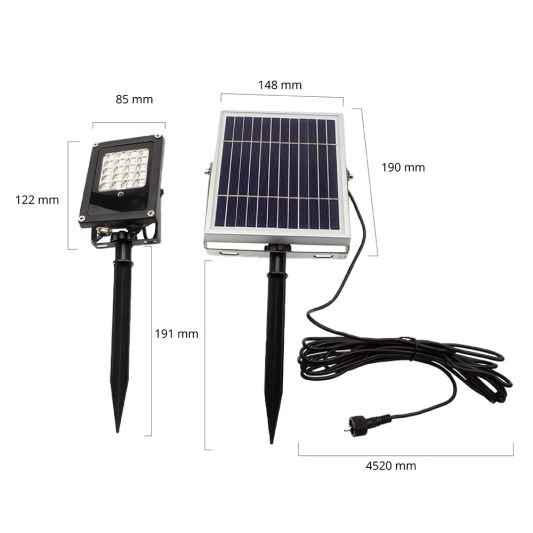 Solar RGBW multicolor breedstraler Rainbow met afstandsbediening