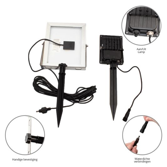 Solar RGBW multicolor breedstraler Rainbow met afstandsbediening