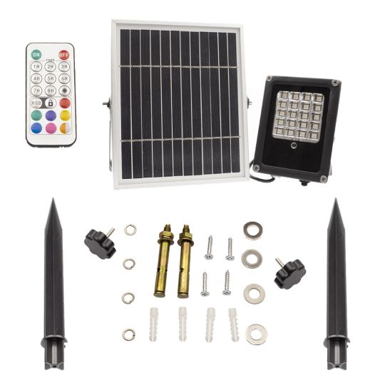 Solar RGBW multicolor breedstraler Rainbow met afstandsbediening