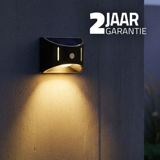 Solar RVS buitenlamp Glare met bewegingssensor - Moderne wandlamp op zonne-energie