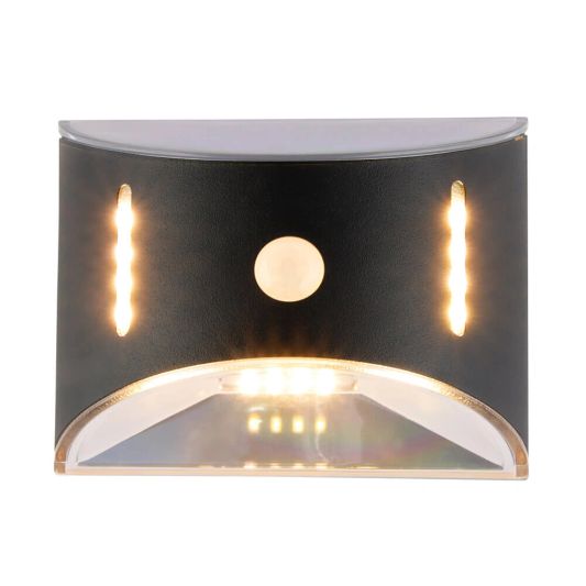 Solar RVS buitenlamp Glare met bewegingssensor - Moderne wandlamp op zonne-energie