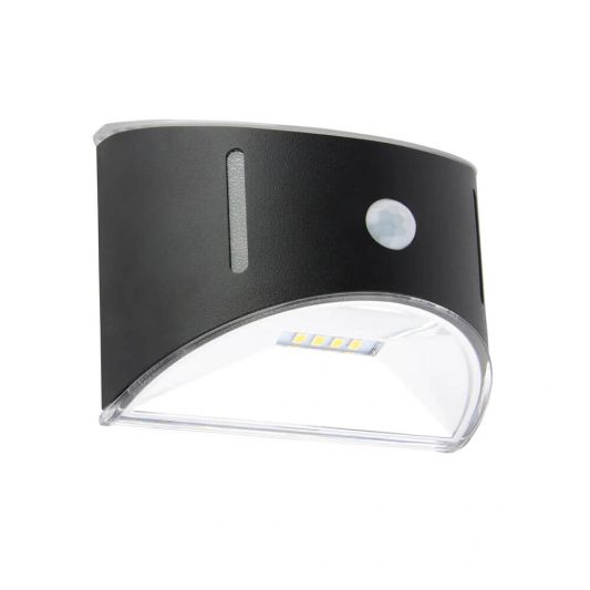 Solar RVS buitenlamp Glare met bewegingssensor - Moderne wandlamp op zonne-energie