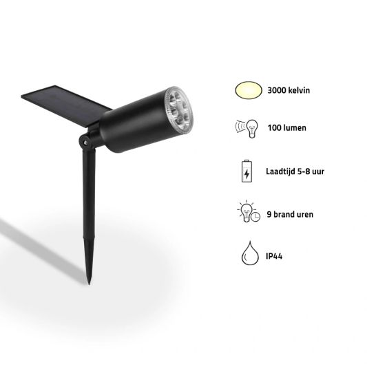 Solar spot Accent met grondspies warm wit