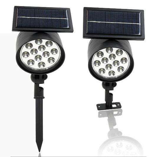 Solar spot Flood voor wandmontage of grondspies - buitenlamp op zonne energie