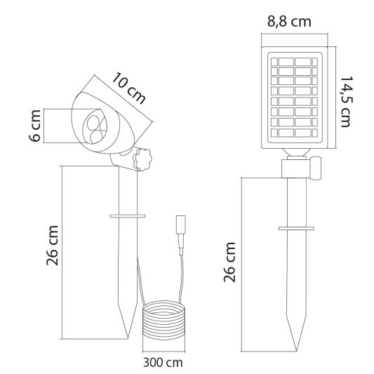 Solar spot Heads complete set met twee spots en los solarpaneel