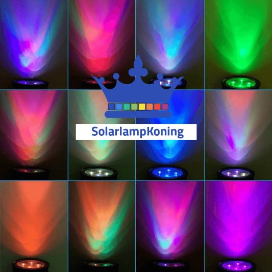 Solar spot Highlight RGB multicolor voor wandmontage of grondspies