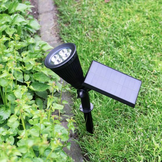 Solar spot Highlight voor wandmontage of grondspies - buitenlamp op zonne energie