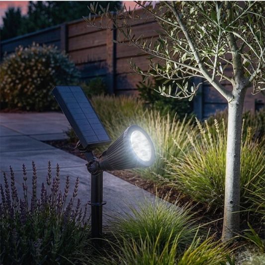 Solar spot Highlight voor wandmontage of grondspies - buitenlamp op zonne energie