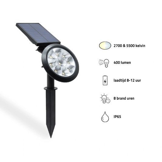 Solar spot Sunny Dual White tuinspot met grondspies - 3 stuks