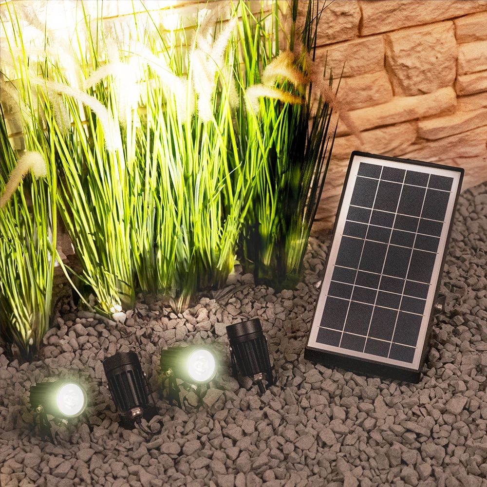 HEX 30 x Twin Solar Spotlight (warm witte LED) voor tuin downlight voor buiten tuin