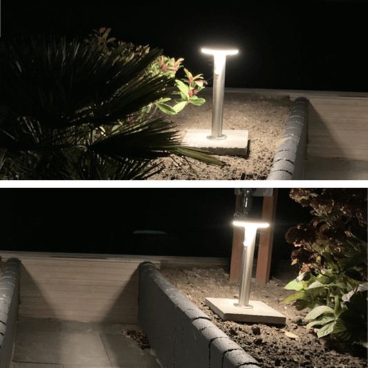 Solar staande lamp Brienz II RVS Buitenlamp op zonne energie met bewegingsensor