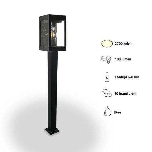 Solar staande lamp Cube op zonne-energie - Warm wit filament