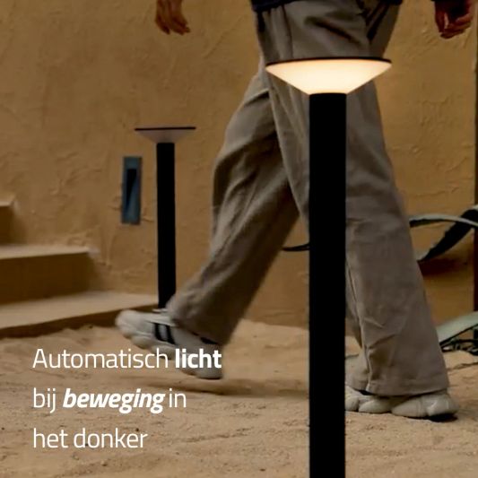 Solar staande lamp Lyon - USB-C oplaadbaar - Met bewegingssensor