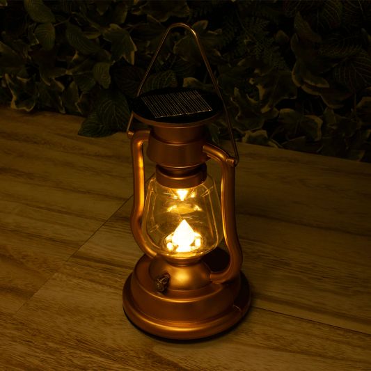Solar storm windlicht OiL Op zonne energie kleur brons
