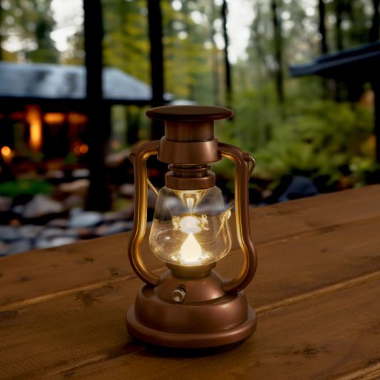 Solar storm windlicht OiL Op zonne energie kleur brons