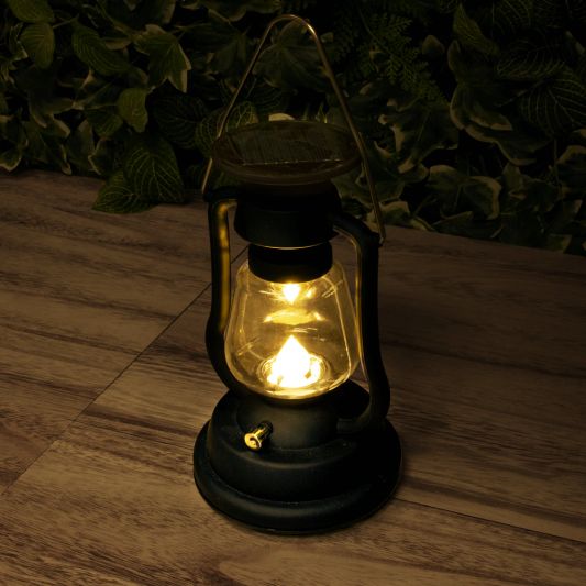 Solar storm windlicht OiL op zonne energie kleur zwart (set van 3 stuks)