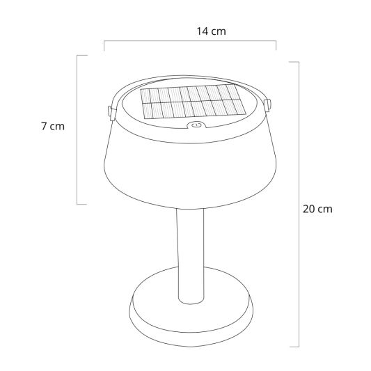 Solar tafellamp Malmo op zonne energie zwart