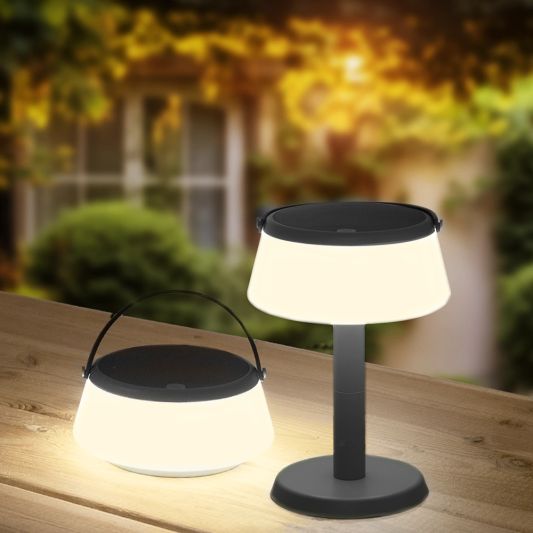 Solar tafellamp Malmo op zonne energie zwart
