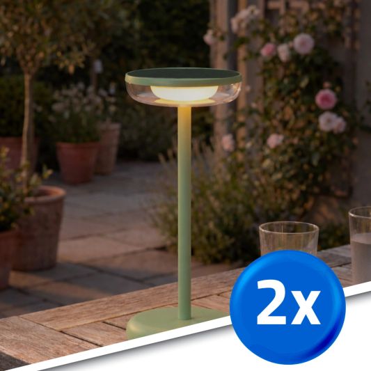 Solar tafellamp Vita - Groen - Voordeelset van 2