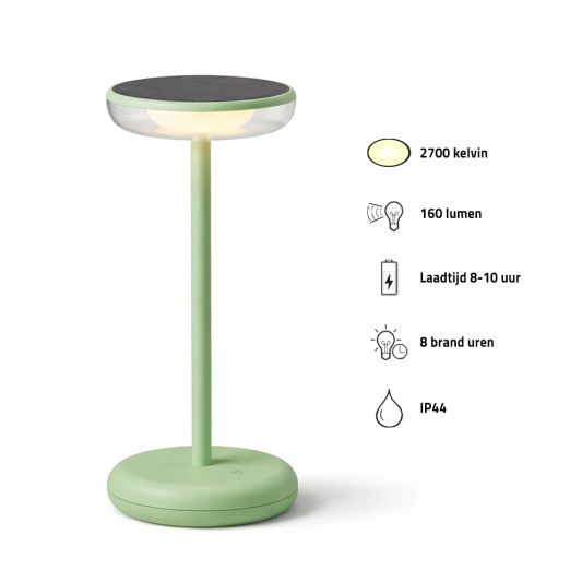 Solar tafellamp Vita - touch dimbaar in warm wit - Groen