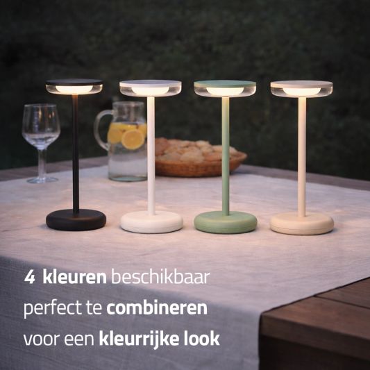Solar tafellamp Vita - touch dimbaar in warm wit - Wit