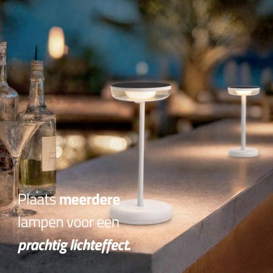 Solar tafellamp Vita - touch dimbaar in warm wit - Wit