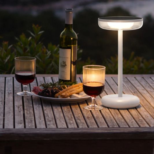 Solar tafellamp Vita - touch dimbaar in warm wit - Wit