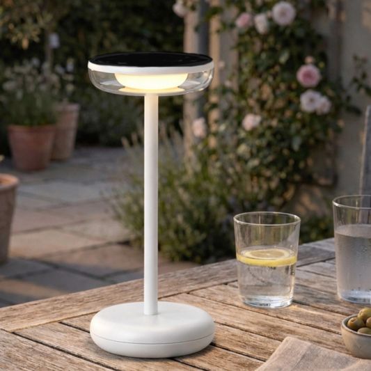 Solar tafellamp Vita - touch dimbaar in warm wit - Wit