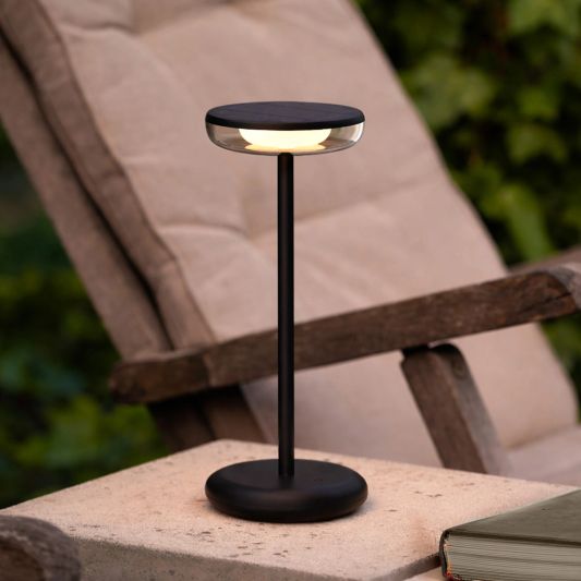 Solar tafellamp Vita - touch dimbaar in warm wit - Zwart