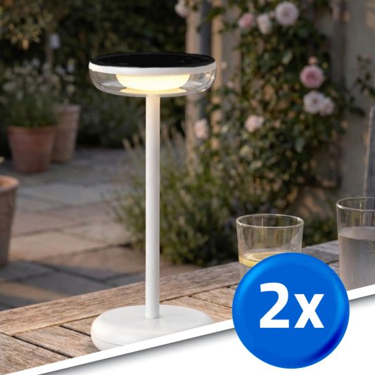 Solar tafellamp Vita - Wit - Voordeelset van 2