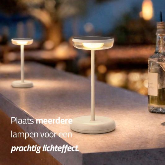 Solar tafellamp Vita - Zandkleur - Voordeelset van 2