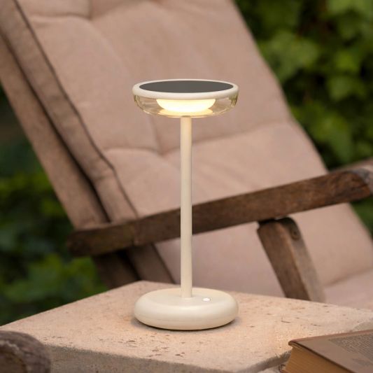 Solar tafellamp Vita - Zandkleur - Voordeelset van 2