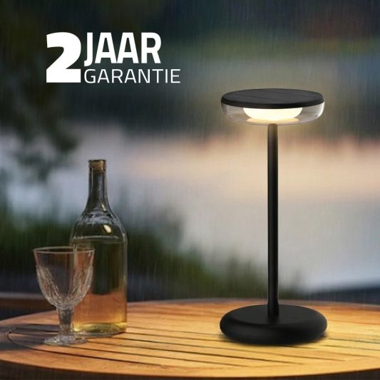 Solar tafellamp Vita - Zwart - Voordeelset van 2