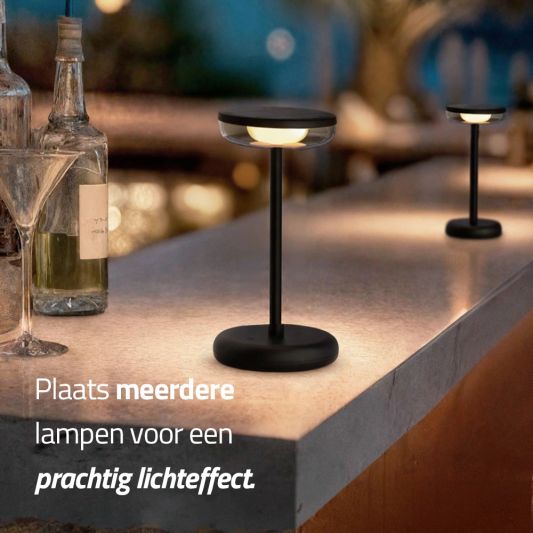 Solar tafellamp Vita - Zwart - Voordeelset van 2