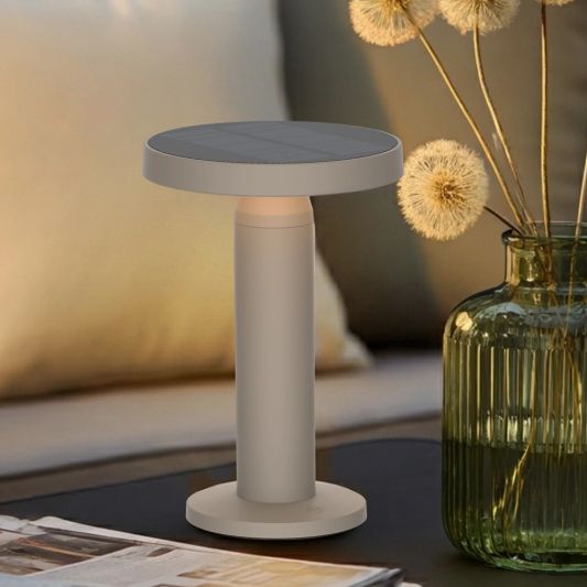 Solar tafellamp VIVRO - touch dimbaar - warm wit - Zandkleur