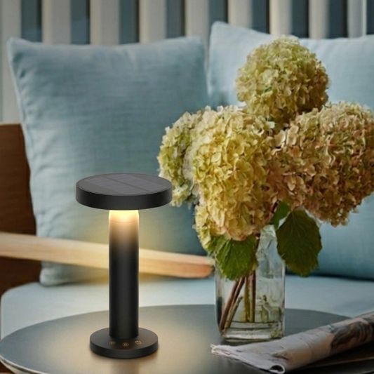 Solar tafellamp VIVRO - touch dimbaar - warm wit - Zwart