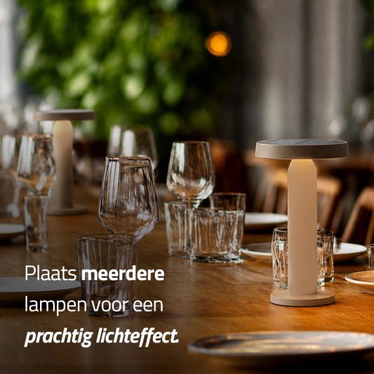 Solar tafellamp Vivro - Zandkleur - Voordeelset van 2