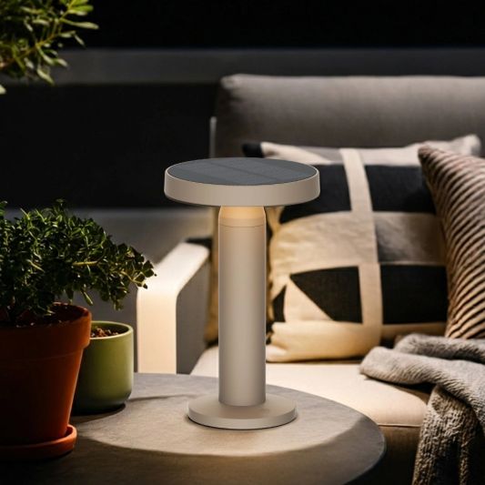 Solar tafellamp Vivro - Zandkleur - Voordeelset van 2